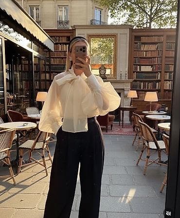 bluza bershka s: 🔥Prozirna damska bluzа od organze sa mašnom
✅2200 din — 2