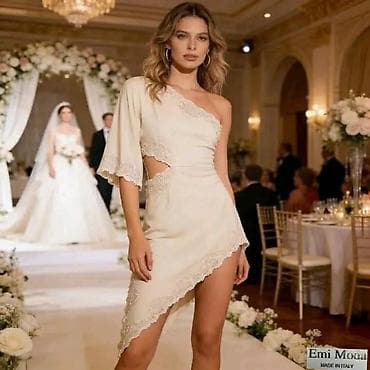 Women's Clothing: Asimetrična elegantna haljina sa cipkom. -Jedno rame sa širokim — 1