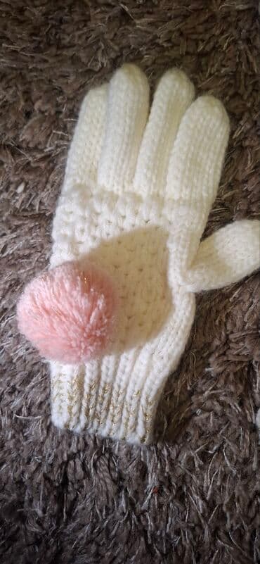 Gloves, For girls, color - White