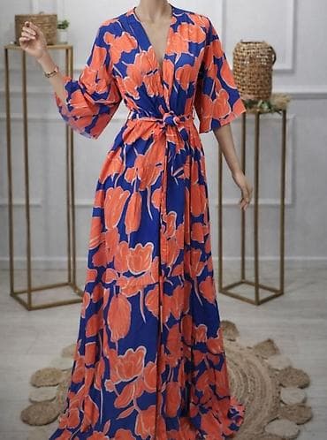 haljina maxi: Duga letnja haljina sa cvetnim printom - Model: maxi haljina sa — 1
