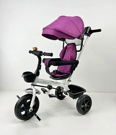 Kids' bicycles: Dečiji tricikl 4u1 sa ručkom za upravljanje i tendom TS-65 - — 4