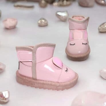 Dečje zimske čizmice – roze „zec“ dizajn ik - Materijal: sjajna (lak)