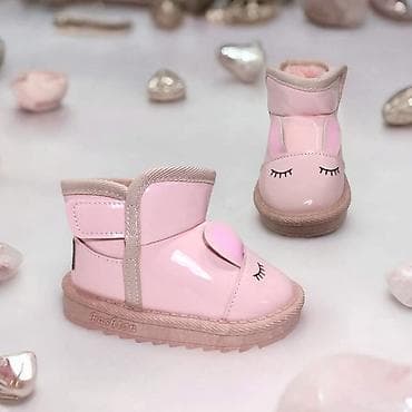 stefano obuca pirot: Dečje zimske čizmice – roze „zec“ dizajn ik - Materijal: sjajna (lak) — 1