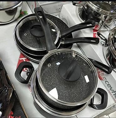 Set tiganja i šerpi sa staklenim poklopcima - Višenamenski set: više