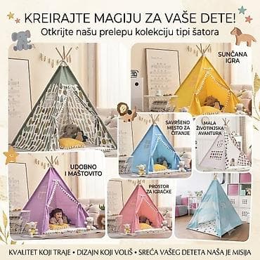 duks s: 06. 🌞⛺ DEČIJI TIPI ŠATOR ZA IGRU – PREMIUM MODEL 💛✨ Stvorite svom — 9