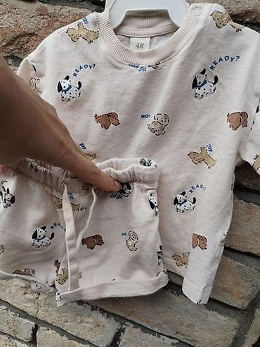 H&M dvodelni pamučni komplet za bebe – veličina 74 (6–9 meseci) -