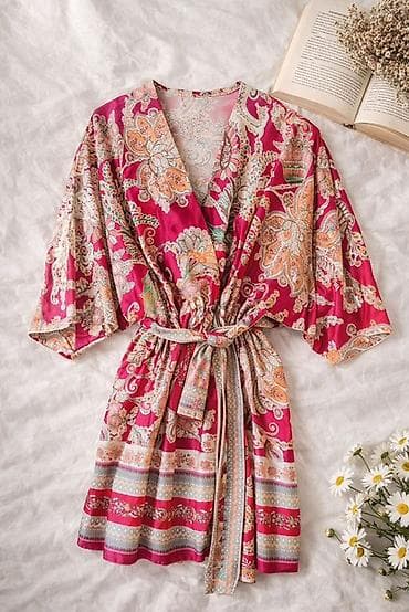 hugo bos majica: Kimono haljina/kimono ogrtač sa pojasom - Boja i dezen: intenzivna — 2