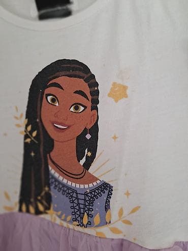 pamuk: Dečija haljina sa Disney licencom - Gornji deo: mekana bela majica sa — 3