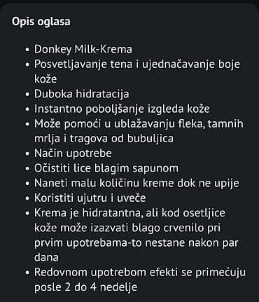 novoo: Donkey Milk Whitening Cream – krema za lice i telo sa mlekom magarice — 5
