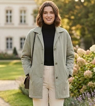 Ženska lagana jakna – maslinasto zelena - Kroj: ravna silueta do at lalafo.rs Ženska lagana jakna – maslinasto zelena - Kroj: ravna silueta do