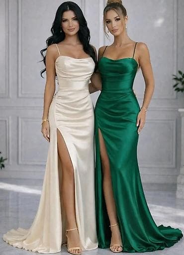 Haljine: Svečana duga haljina od satenskog materijala - Model: uska silueta — 5