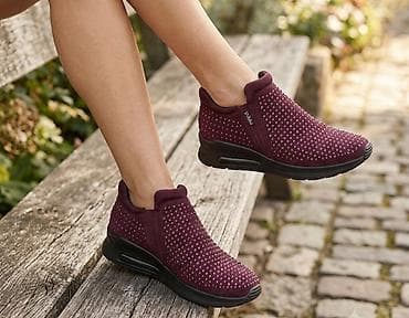 Ženske patike/cipele sa platformom – bordo - Model: poluduboke patike