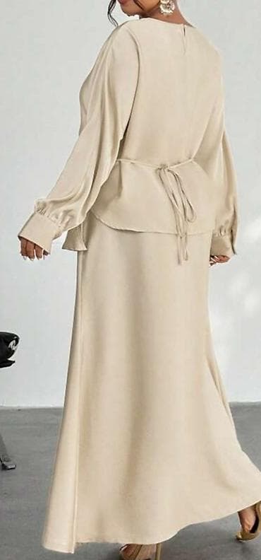 plus size: Duga elegantna satenska haljina Firerie (Curve kolekcija) - — 1