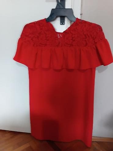 primark nis: Elegantna crvena haljina do kolena - Kroj: ravna silueta, dužina — 1