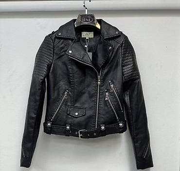 zenski sorcevi pepco: Jakne zenske crne moto/biker od eko kože,mekana ekološka koža,glatke — 3