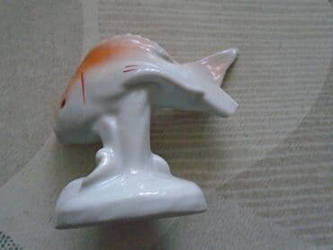 bicikle sa prednjim i zadnjim amortizerima: Vintage porcelanska figura ribe — 2