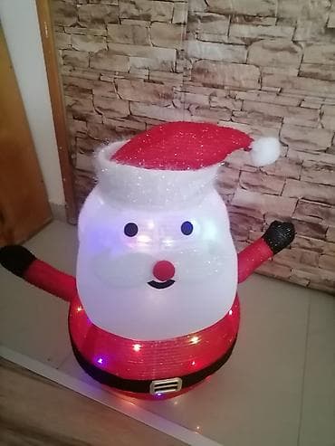 stocici za decu: LED novogodišnja dekoracija – Deda Mraz figura - Svetleća 3D figura — 7