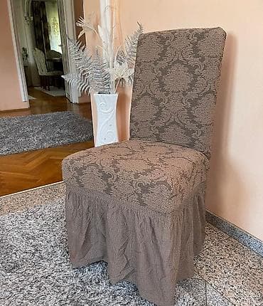 jastuci u obliku srca: Elastične navlake za stolice sa volanom – jacquard dezen - Tip — 2