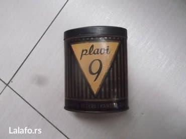Plavi 9 metalna kutija za 200 grama bombona starost oko 1960 godine na lalafo.rs Plavi 9 metalna kutija za 200 grama bombona starost oko 1960 godine