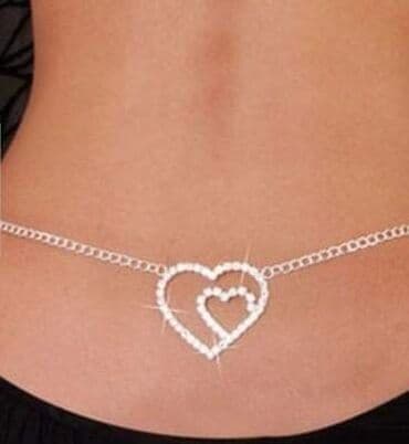 srebrni lancic sa priveskom: Lancic za oko struka sa cirkonima.
CENA:1300din — 1