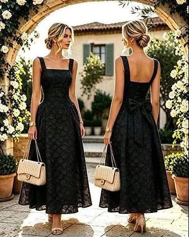umbrela leskovac: Elegantna midi koktel/večernja haljina sa romantičnim detaljima Vel — 4