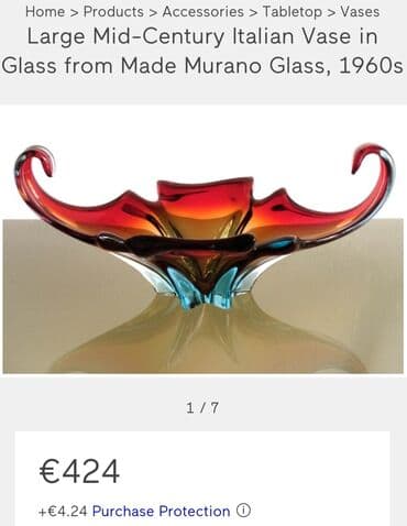 staklene flase cena: Murano velika cinija,rucni rad 60,70te. Velika,retka cinija — 7