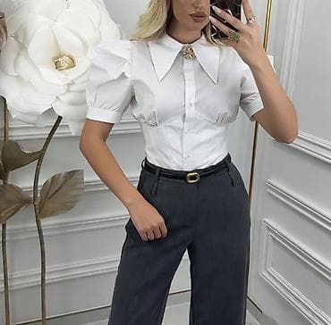 lacoste košulje: Elegantna ženska košulja sa kratkim rukavima i puf detaljima 2200 din — 8