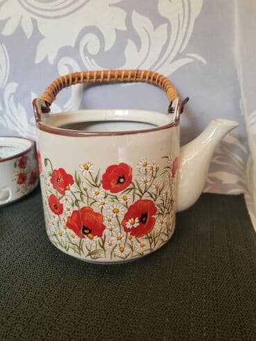 gde kupiti cajnik za turski caj: Cajnik nov sa gorionikom kameni porcelan iz 70,80ih god. Cajnik sa — 6
