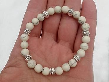 Satovi: Narukvica beli Haulit Narukvica od belog Haulita, poludragi kamen — 2