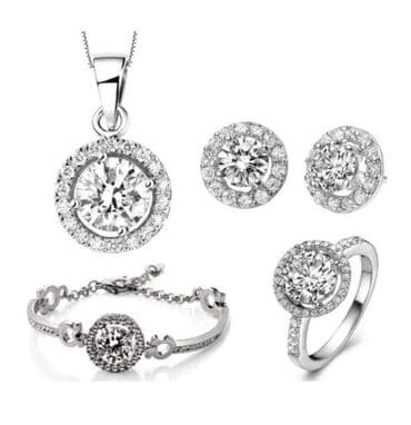 rajf za devojacko vece: Set: Crown, Earrings, Bracelet, Material: Pearl, Cubic zirconia, Stainless steel — 9