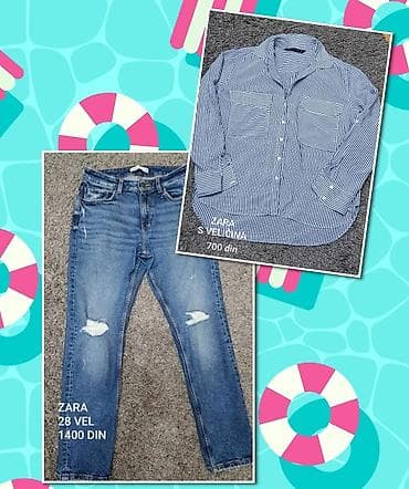 zara s: Zajedno 1500 Zara farmerke i košulja sa prugama — 1