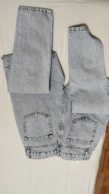 cargo pantalone: Model farmerke, svetlo sivi/izbleđeni džins sa „acid wash” efektom — 2