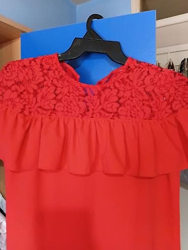 primark nis: Elegantna crvena haljina do kolena - Kroj: ravna silueta, dužina — 6