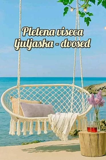 Dupla ljuljaska mreža, za dve osobe. Viseća stolica je ručno izrađena