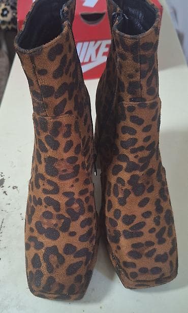 srebrne sandale na platformu: Nove skroz Fenomenalne-Ženske kratke čizme sa životinjskim printom — 5