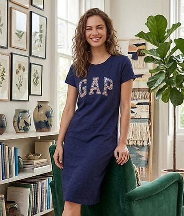Ε½enska pamuΔna haljina GAP - Model: leΕΎerna Tβshirt haljina do kolena na lalafo.rs Ε½enska pamuΔna haljina GAP - Model: leΕΎerna Tβshirt haljina do kolena