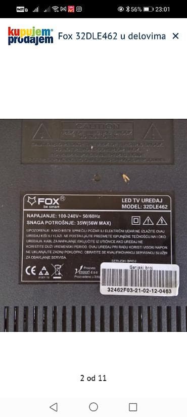 dozer za lekove: Fox 32DLE462 – delovi - Originalni delovi za LED TV Fox model — 3