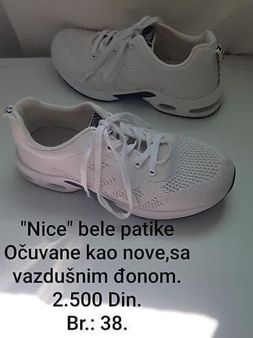 patike veliki brojevi: Bele patike “Nice” sa vazdušnim đonom - Veličina: 38 - Boja: bela - — 1