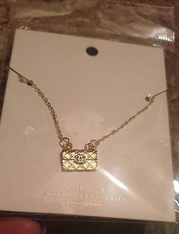 Chanel logo cc zlatan privezak sa i lančić zlatne boje - kao ogrlica