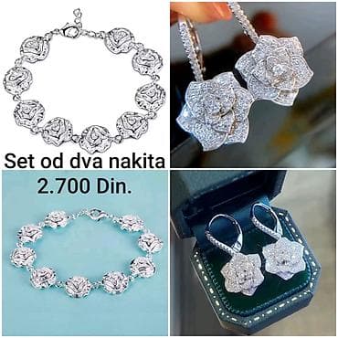 Posrebreni set nakita od hirurskog čelika sa žigom S925 – narukvica i