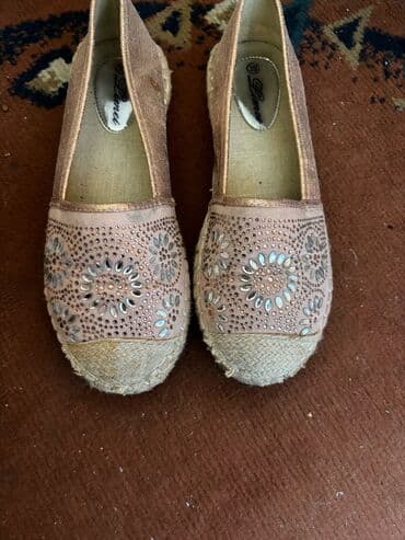 srebrne cipele: Espadrilles, 39 — 4