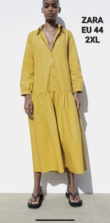 Ženska odeća: Zara 2XL, bоја - Žuta, Oversize, Dugih rukava — 1