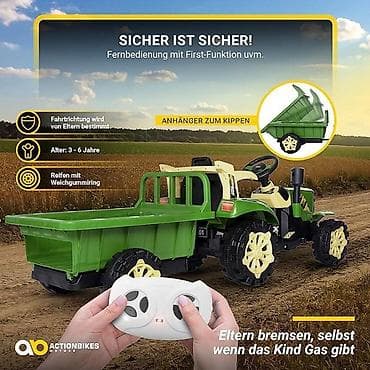 bozicni voz igracka: Traktor na akumulator sa prikolicom BSD6601-Z-20 – 6V, 2 motora, kožno — 5