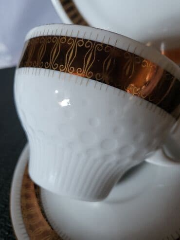 porcelanske solje za caj: Set porcelanski Kahla Istocna Nemacka 70te. Trodelni set,nigde — 6