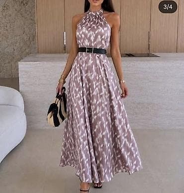 haljine mint boje: Haljina maxi dužine sa halter izrezom i printom. - Elegantna duga — 3