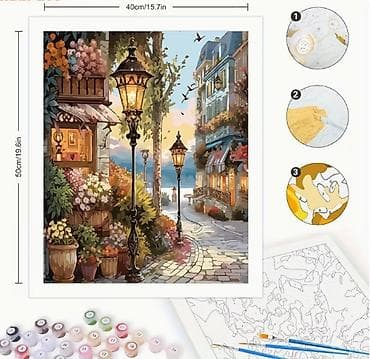 Muzički instrumenti: Novo. Bojenje po brojevima - Fenjeri Veličina 40x50cm Smanjuje — 2