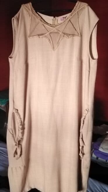 Dresses: M, color - Beige, Oversize, With the straps — 1