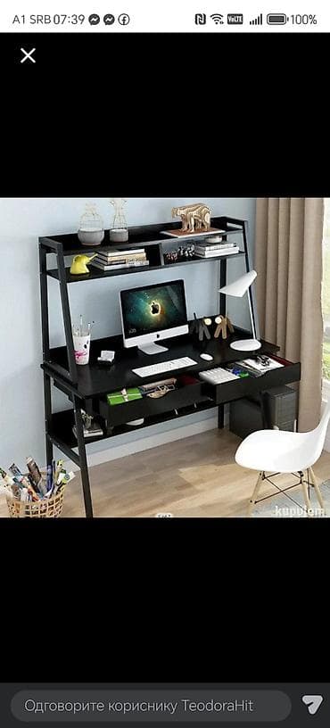 Radni sto sa nadgradnjom i policama - Moderan radni sto sa