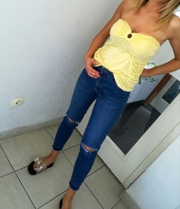 pantalone od vestacke koze: Bershka farmerice extra model i kvalitet Fini mekani Teksas sa puno — 2