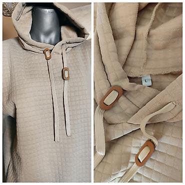 Bež dukserica s kapuljačom, veličina L. - Tekstura — 1